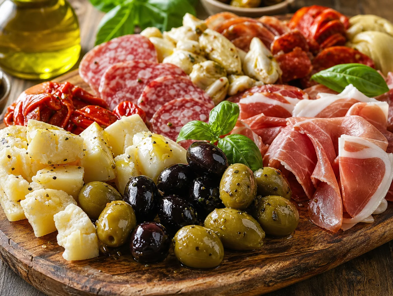 Assorted Italian meats and cheeses board