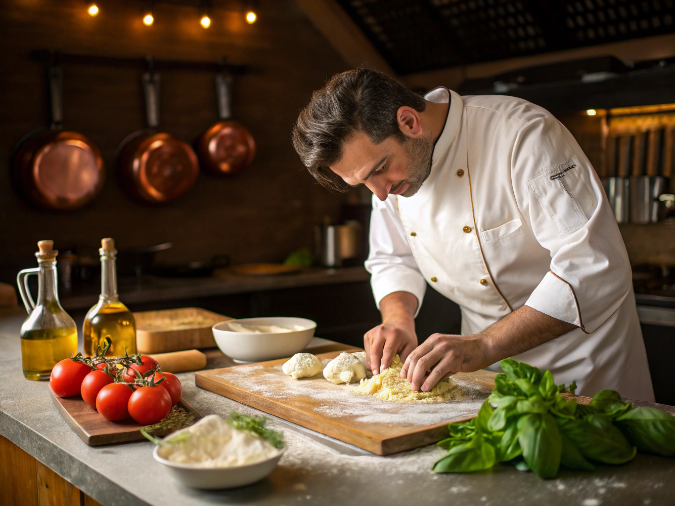 Chef Elena Conti preparing fresh handmade pasta