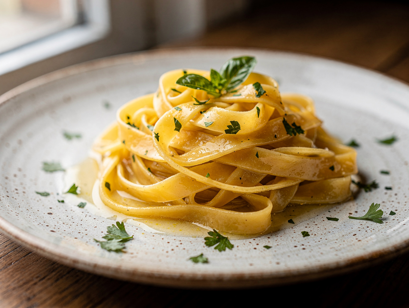 Freshly prepared seasonal pasta dish at TAVOLA