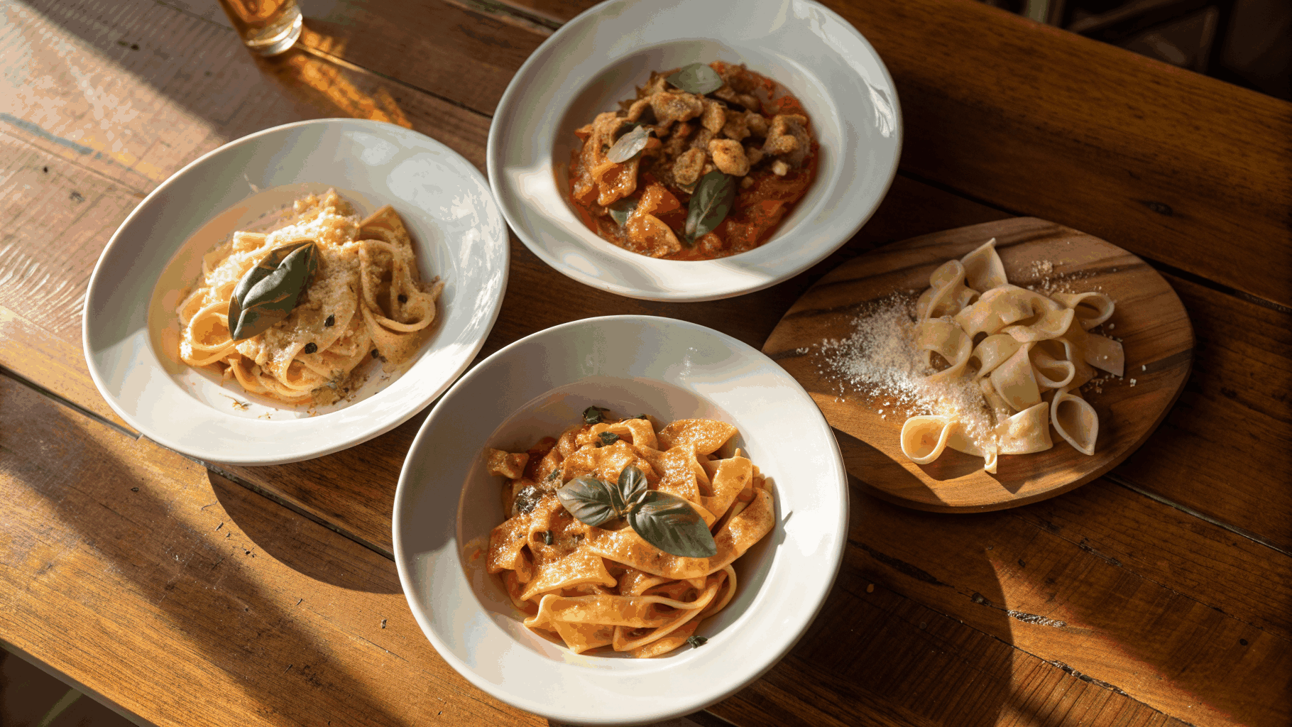 Handmade fresh pasta in our cozy dining room